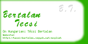 bertalan tecsi business card