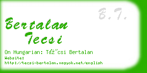 bertalan tecsi business card